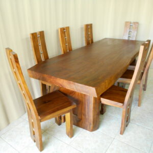 Set Meja makan kayu solid